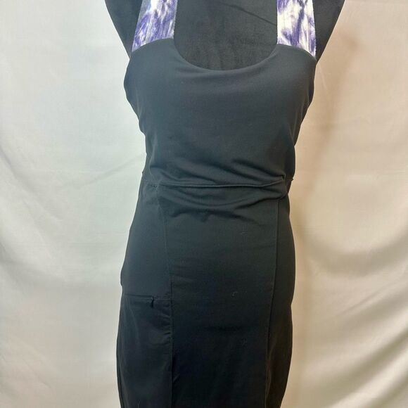 ATHLETA Floral Halter Shelf Bra Summer Sheath Dress Size M Petite - Picture 2 of 11